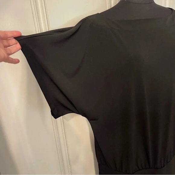 WHITE House Black‎ Market Black Stretch Knit Drop Waist Dress, Size M - Picture 4 of 8